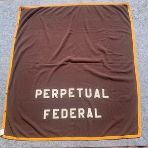 Vintage felt wool (feels like) brown & yellow horse blanket 63x58”